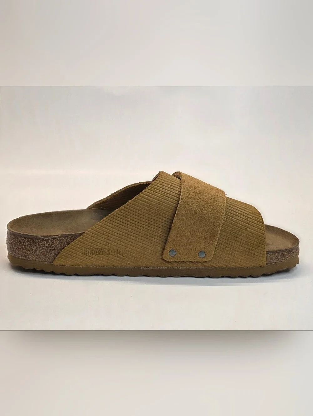 BIRKENSTOCK Kyoto Suede Leather Embossed Corduroy Cork Brown 44 Men's Size 11